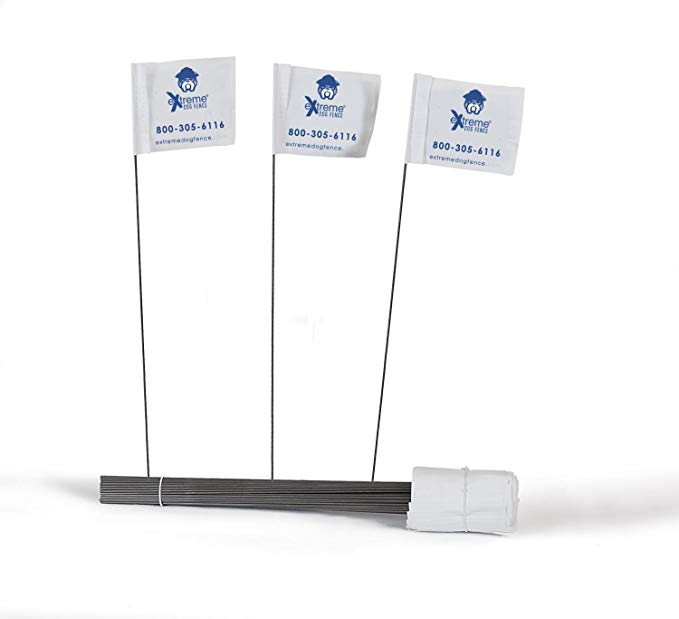 Universal Electric Dog Fence Flags (100) Quantity Works as a Visual Boundary for Every Fence System Underground or Wireless Compatible – Petsafe and Invisible Fence Compatible.