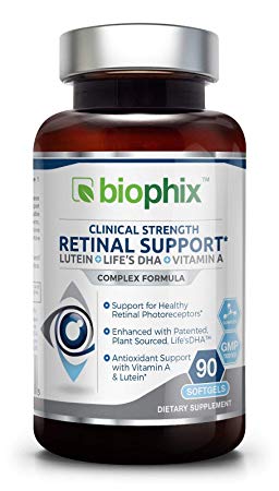 Retinal Support Extra Strength Complex Formula 90 Softgels - Eye Formula | Vitamin A 15000 IU | DHA 200 mg | Lutein 12 mg | Healthy Vision Support
