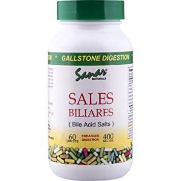 Sanar Naturals Sales Biliares, 60 Tabletas - Super Digestivas Ox Bile Acid Salts Gallbladder Formula Supplement for Liver Support, Gallstones, Nutritional Caffeine Free