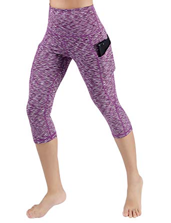 ODODOS High Waist Out Pocket Yoga Pants Tummy Control Workout Running 4 Way Stretch Yoga Leggings