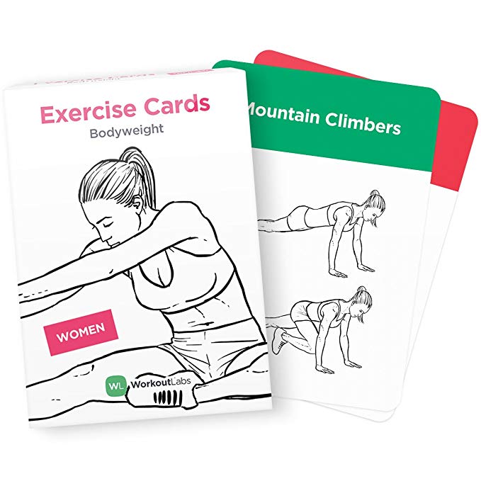 WorkoutLabs Exercise Cards – Premium Visual Bodyweight Workout Cards Waterproof Fitness Flash Cards for Home Workouts Without Equipment