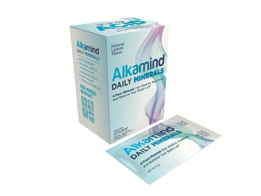 AlkaMind Daily Minerals Single Serve Packets to GET OFF YOUR ACID! 4 Pure Minerals to Alkalize & Replenish and Balance Your Body's pH - Delicious Natural Lemon Flavor