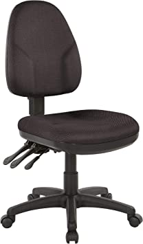 Office Star Ergonomic Dual Function Office Task Chair with Adjustable Back and Seat Height, Mid, Diamond Jet Fabric