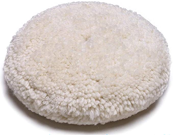 Sisha Wool Buffing Pad, 7" Double Sided Polishing Pad for Compound, Cutting & Buffing, 100% Natural Wool, Thick and Aggressive