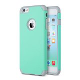 iPhone 6 Plus Case 55 inch ULAK Slim Hybrid Dual Layer Shockproof Silicone Case Cover for Apple iPhone 6 Plus 55 inch TurquoiseGrey