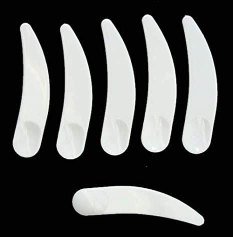Bekith 600 PCS Disposable Curved Cosmetic Spatula Scoop, White Makeup Mask Spatula Plastic Facial Cream Spoon for Mixing and Sampling