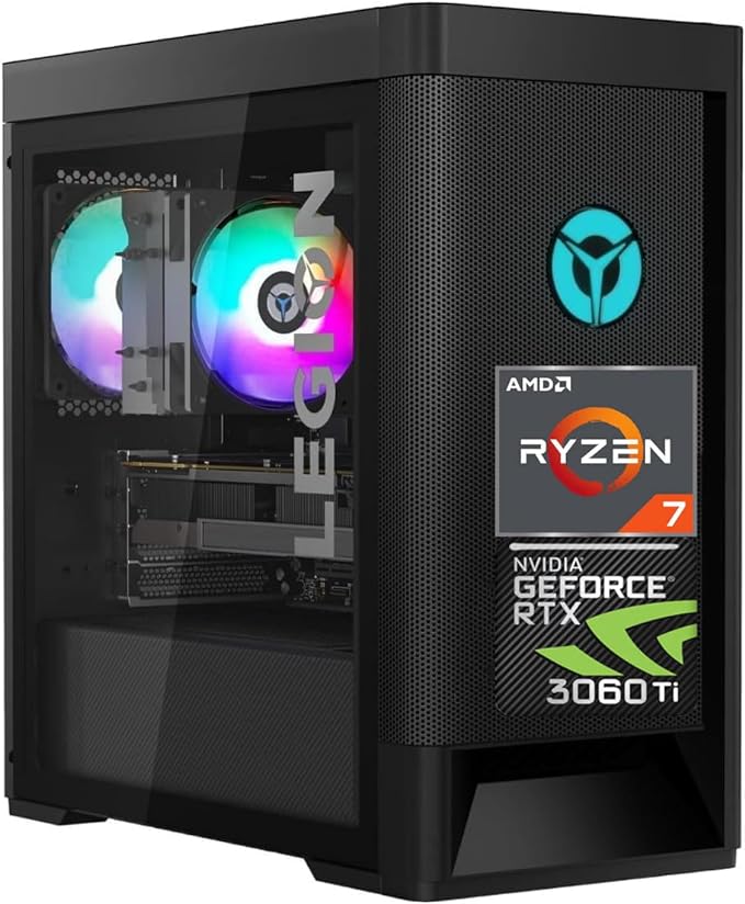 Lenovo Legion T5 Gaming Desktop 2023 Newest, AMD Ryzen 7 5700G up to 4.6GHz(8 cores), NVIDIA GeForce RTX 3060Ti Graphics, 32GB RAM, 1TB SSD, 1TB HDD, Wi-Fi 6, Bluetooth, Windows 11 Home