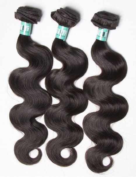 Msbeauty Hair Brazilian Virgin Hair Body Wave 3 Bundles Total 300g Grade 5A Unprocessed Virgin Human Hair Weave Weft Mixed Length14 16 18 Natural Color Tangle-free