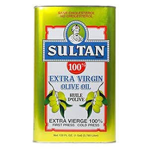 Sultan Extra Virgin Olive Oil, First Press, Cold Press, No Additives, No Preservatives, No Cholesterol, 128 FL. OZ