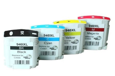YoYoInk Remanufactured Ink Cartridges Replacement for HP 940XL 4 Pack 1 Black 1 Cyan 1 Magenta 1 Yellow - With Ink Level Display Indicator