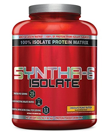 BSN SYNTHA-6 ISOLATE Protein Powder, Chocolate Peanut Butter, 4.02 lb (48 servings)