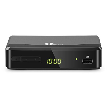 1byone ATSC Digital Converter Box for Analog TV, Analog TV Converter Box with Record and Pause Live TV, USB Multimedia Playback, HDTV Set Top Box for 1080p(New Version)-Black