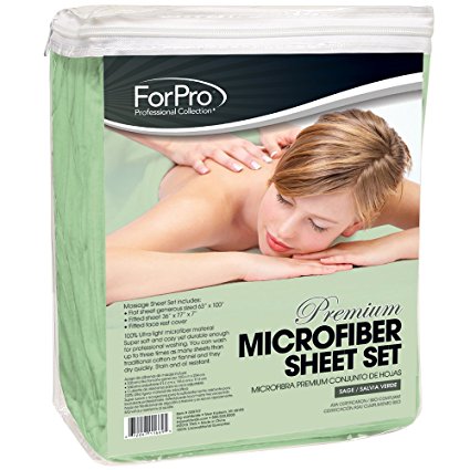 ForPro Premium Microfiber 3 Piece Sheet Set Sage