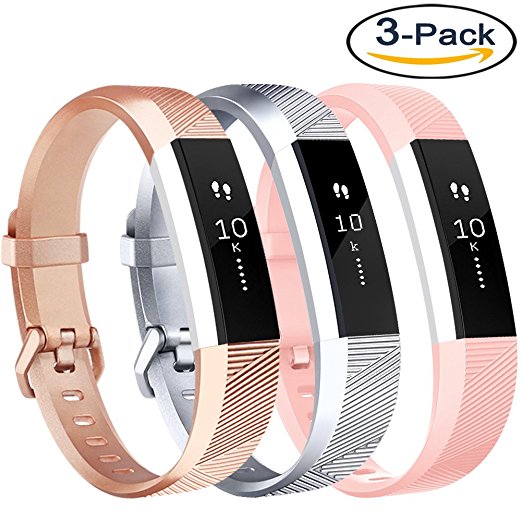 Vancle For Fitbit Alta HR Bands and Fitbit Alta Bands (3 PACK), Newest Sport Replacement Wristbands with Secure Metal Buckle for Fitbit Alta HR/Fitbit Alta