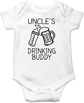 AW Fashions Uncle's Drinking Buddy - My Uncle is a Bad Influence - Cute One-Piece Infant Baby Bodysuit