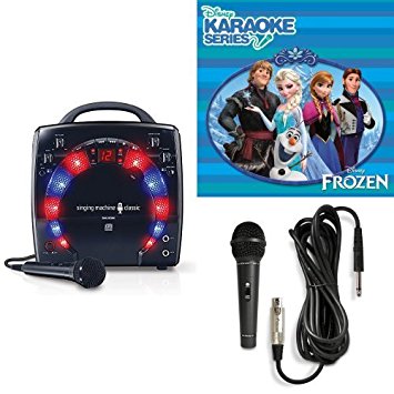 Singing Machine SML283BK CDG Karaoke Player (Black) With Disney's Frozen Karaoke CD, and Extra Microphone Bundle