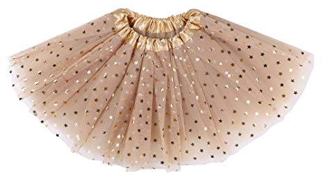 Lullaby 4 Layered Girls Tutu Skirt Fluffy Stars Sequins Princess Dress up Ballet Tutu