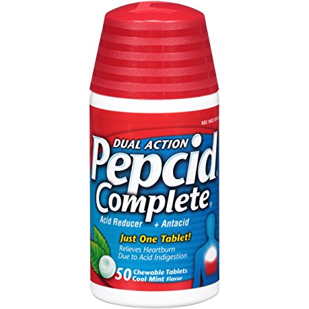 Pepcid Complete Acid Reducer   Antacid Chewable Tablets, Mint, 50 Count