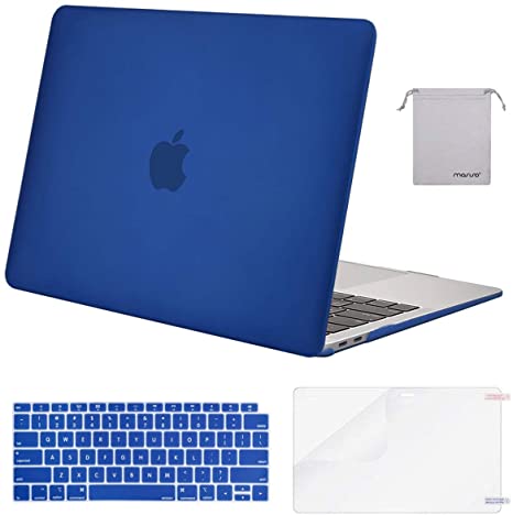 MOSISO MacBook Air 13 inch Case 2020 2019 2018 Release A2179 A1932 with Retina Display, Plastic Hard Shell&Keyboard Cover&Screen Protector&Storage Bag Compatible with MacBook Air 13, Royal Blue