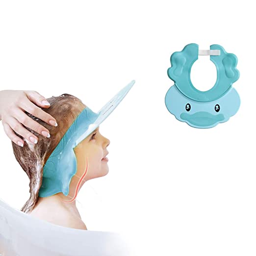 Baby Shower Cap Baby Bath Visor, Soft Hat Adjustable Waterproof Silicone Shampoo Shower Cap Protect Eye & Ear for Infants, Toddler, Kids, Children