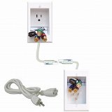 PowerBridge ONE-CK Recessed In-Wall Cable Management System with PowerConnect for Wall-Mounted Flat Screen LED LCD and Plasma TVs