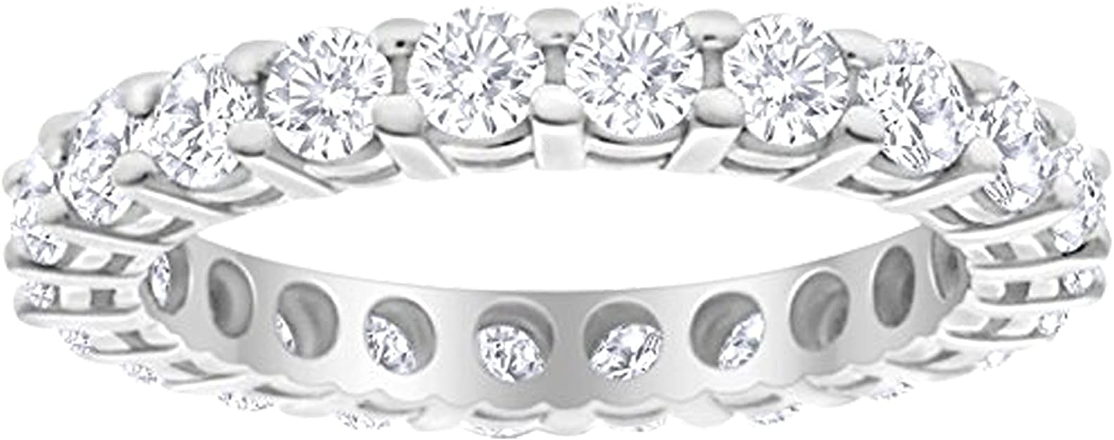 3 Carat (ctw) 14K White Gold Round Diamond Ladies Eternity Wedding Anniversary Stackable Ring Band Value Collection