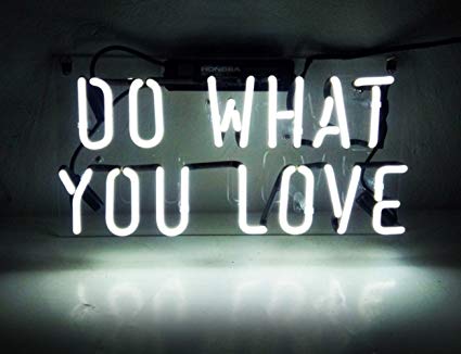 Neon Light Sign Do What You Love Real Glass Handmade 12 x 9.8" …