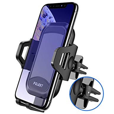Car Phone Holder Air Vent Mount Poleet Smartphone Mount Cell Phone Universal Cradle Compatible with iPhone Xs Max XR 8 Plus 7 6 Galaxy S10 9 8 7 6 5 4 LG Nexus Sony Pixel One Plus