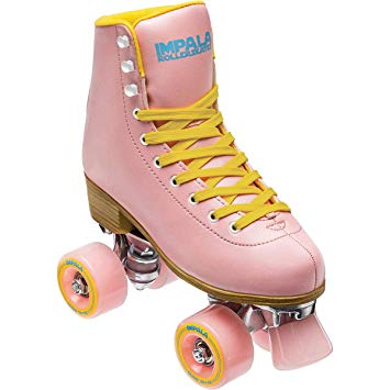 Impala Rollerskates Girl's Impala Quad Skate (Big Kid/Adult) Pink/Yellow 7 (US Men's 5, Women's 7)