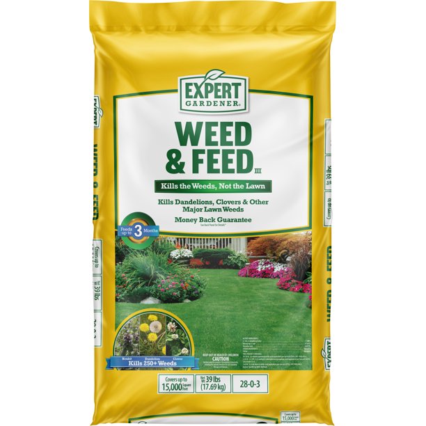 Expert Gardener Weed and Feed Fertilizer Covers 15,000 sq. ft.