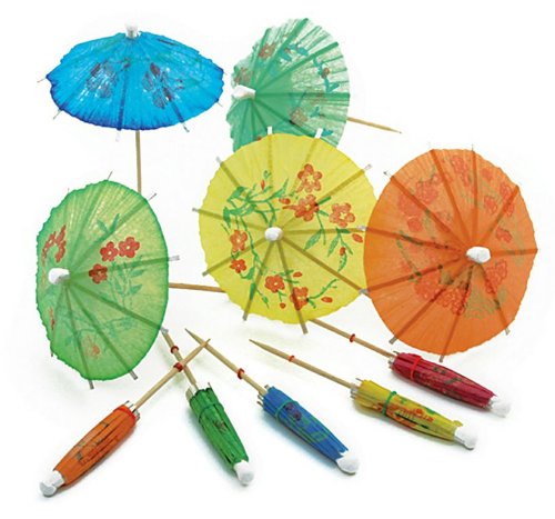 Norpro 188 24-Pack Decorative Cocktail Umbrella Picks, Multicolored