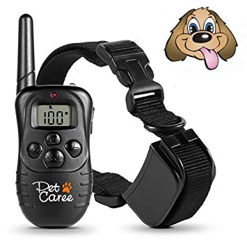 instecho Dog Training Collar, 100% Rainproof Rechargeable Electronic Remote Dog Shock Collar 330 Yards with Beep/Vibrating/Shock Electric E-collar
