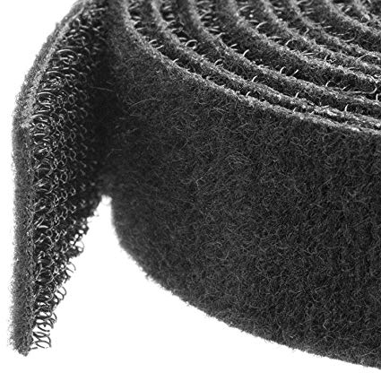 StarTech.com Hook-and-Loop Cable Management Tie - 25 ft. Roll - Black - Cut-to-Size Cable Wrap/Straps