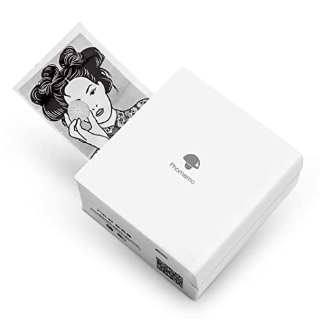 Phomemo M02 Photo Printer Pocket Printer Mini Bluetooth Printer, 203DPI Printer with Built in Rechargeable Battery, Compatible with Android&IOS, for Bullet Journal, Study Note, Daily Plan, White