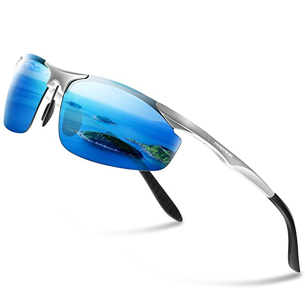 PAERDE Men's Driving Polarized Sunglasses for Men Al-Mg Metal Frame Ultra Light