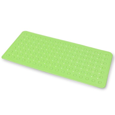 Emmzoe Bubble Rubber Anti-Slip Bath Mat 14 x 30 Inches Kids & Baby Friendly - Natural Rubber, Non-Toxic, Eco-Friendly, Mildew and Stain Resistant (Green)
