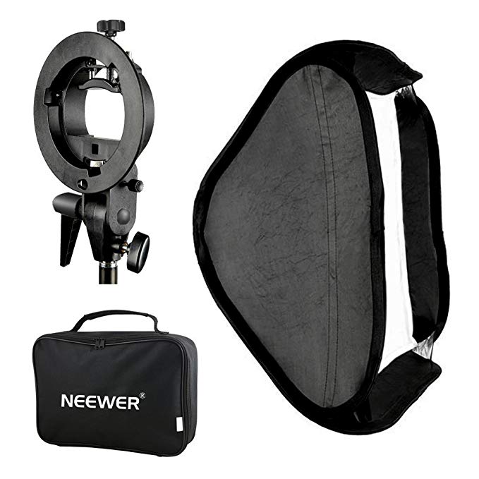 Neewer Photo Studio Multifunctional 24x24" Softbox with S-type Speedlite Flash Bracket Mount and Carrying Case for Portrait or Product Photography
