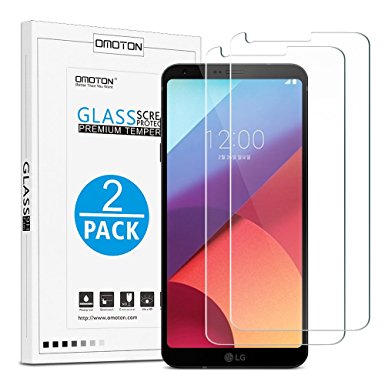 LG G6 Screen Protector [2 Pack] - OMOTON Tempered Glass Screen Protector for LG G6 [9H Hardness] [Premium Clarity] [Scratch-Resistant] [Bubble Free], Lifetime Replacement Warranty