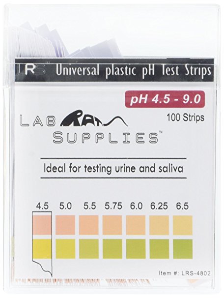 Plastic pH Test Strips, Universal Application (pH 4.5-9.0), 100 strips