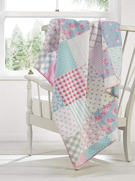 Patchwork Soft Touch Fleece Throwover/Blanket 49in x 59in (125cm x 150cm) Approximately By Hamilton McBride