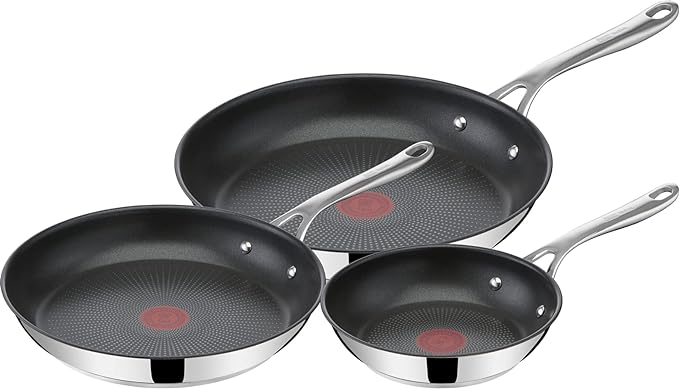 Tefal E304S344 Jamie Oliver Set x 3 Pan, 20-24-28 cm, 18/10 Steel