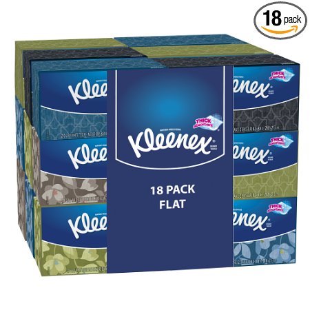 Kleenex Everyday Facial Tissues High Count Flat 210 ct Pack of 18