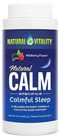 Natural Vitality Natural Calm Calmful Sleep Magnesium Anti Stress Extra Sleep Support, Organic, Wildberry, 16 oz