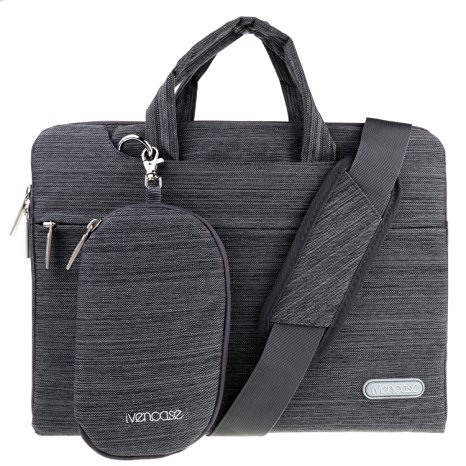 ivencase Laptop Shoulder Bag Suit Fabric Portable Briefcase Case for all 13-13.3 inch Tablet / Notebook / Computers - Macbook Pro 13'' / Macbook Air 13''/ Macbook Pro retina display 13'' - Dark Gray