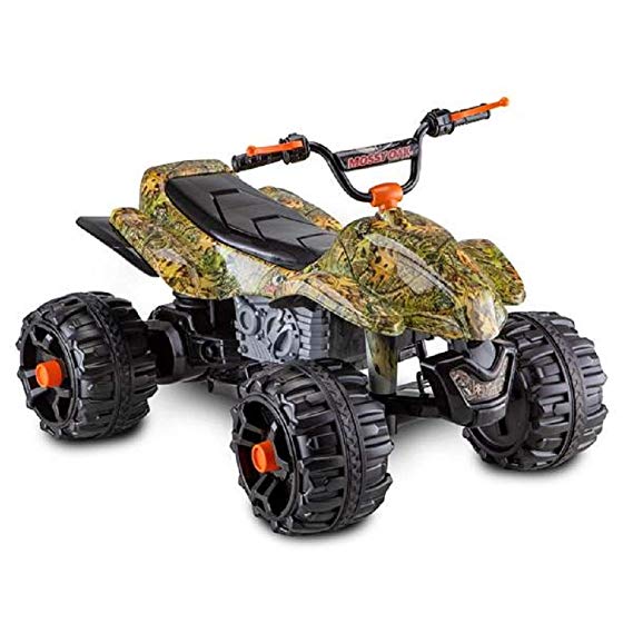 Pacific Cycle 12-Volt Mossy Oak ATV Ride-On, Battery Operated, Power Trax Rubber Traction Strip Tires and Real Foot Pedal Acceleration, 3