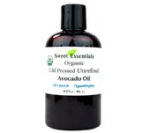 100 Pure Organic Cold-Pressed Unrefined Extra Virgin Avocado Oil - 8oz - FREE Pump included - Imported From Italy - Raw NON-GMO Green In Color