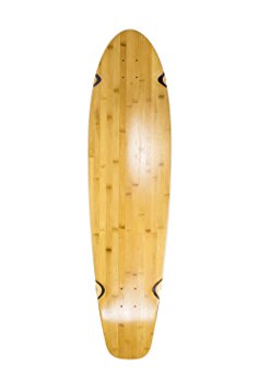 SCSK8 40" Bamboo Longboad Skatebaord Deck with Stained Wheel Wells