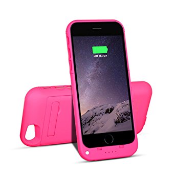 Btopllc Charger Case for iPhone 6 / 6s 3500mAh Power Bank Portable Charger 4.7 inch Charging Case Extended Battery Pack Power Cases for iPhone 6 iPhone 6s ,Pink