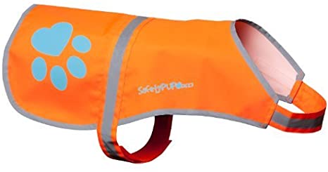 SafetyPUP XD Dog Reflective Vest. Sizes to Fit Dogs 14 lbs to 130 lbs. Blaze Orange Hi Vis Dog Vest Protects Dogs from Cars & Hunting Accidents.(Medium 35lbs - 60lbs)