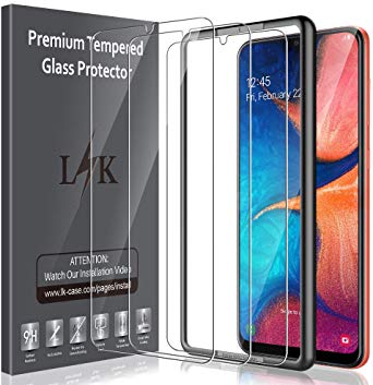 LK [3 Pack] Samsung Galaxy A20 Screen Protector, [Tempered Glass][Case Friendly] Double Defence [Full Coverage] with Lifetime Replacement Warranty
